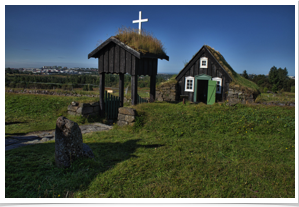 Viking church after conversion.  However, they still pray to the Norse Gods, too!